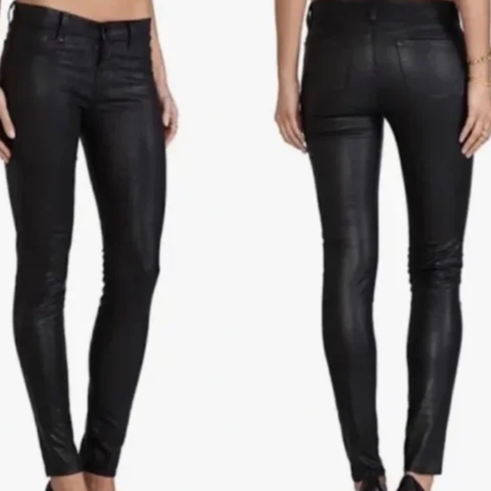 Design Lab Vegan black pebbled, suede ultra skinny pants
